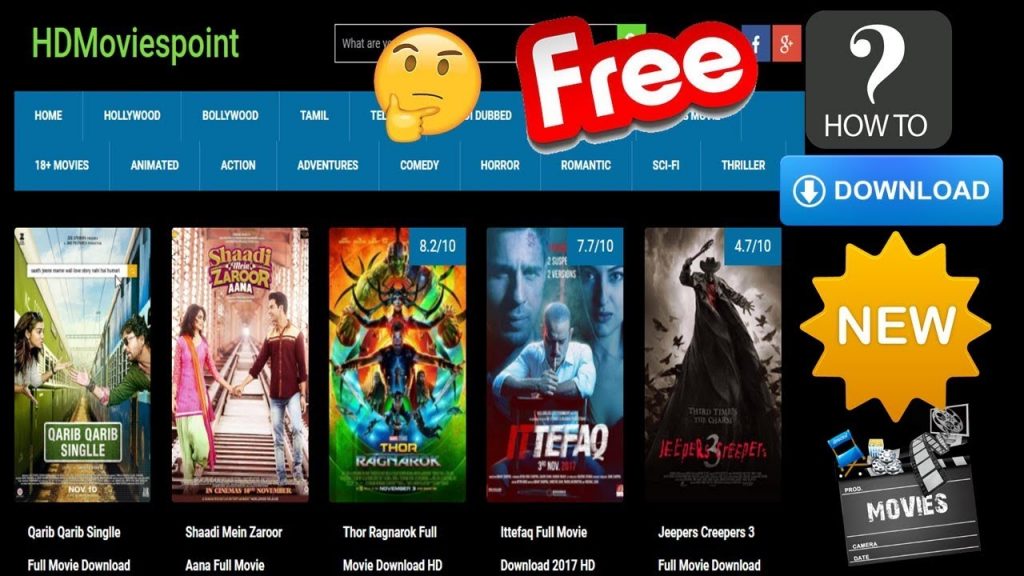 Website of Hdmoviespoint – To Get The Movies Instantly With High Quality Print