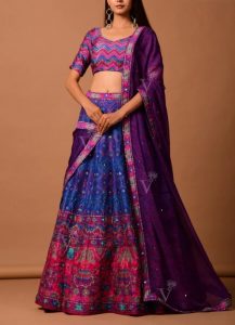 Blue Silk Bandhani